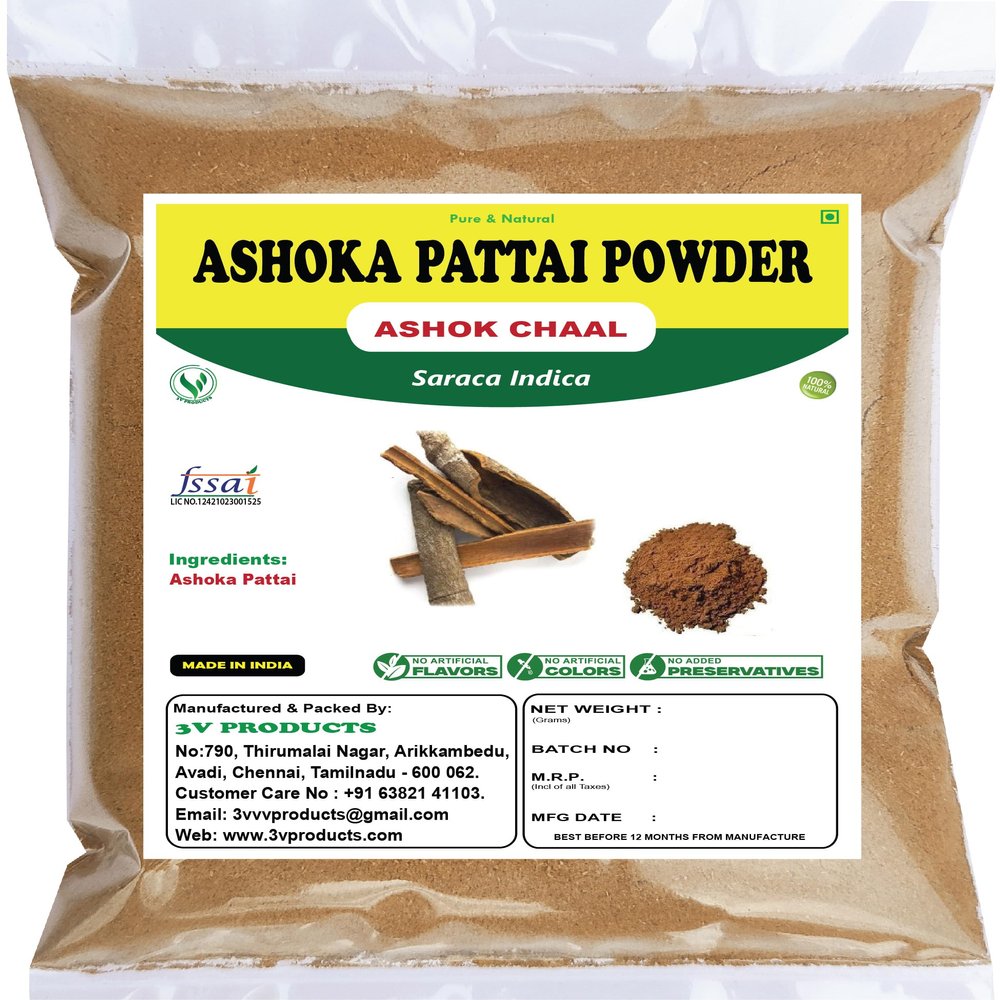 3V PRODUCTS Ashoka Pattai Powder 50g | Ashoka Bark | Saraca Indica | Ashok chaal