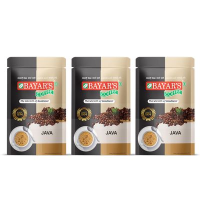 Bayar's Coffee Java Filter Coffee Powder 500g | Traditional South Indian Taste with 80% Coffee & 20% Chicory | Freshly Roasted & Ground for Rich Aroma & Taste pack of 3