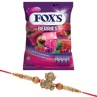 Fox's Crystal Clear Berries Candy Pouch | Beautiful Bal Ganesh Rakhi for Your Lovely Brother | 50