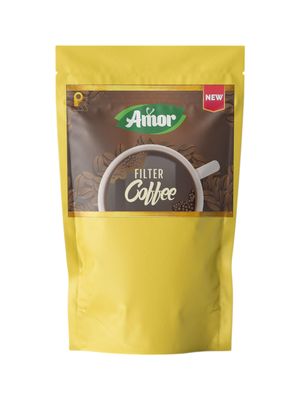 AMOR Premium Filter Coffee | Authentic South Indian Blend | Rich Aroma & Bold Flavor | Ideal for Traditional Filter Brewing | Fresh Ground Coffee Powder | Resealable Pack (100g, Pack of 1)