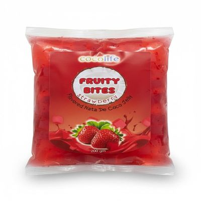 Nata De Coco Strawberry Coconut Jelly - 300 gms | Delicious & Refreshing Coconut Jelly for Desserts & Beverages