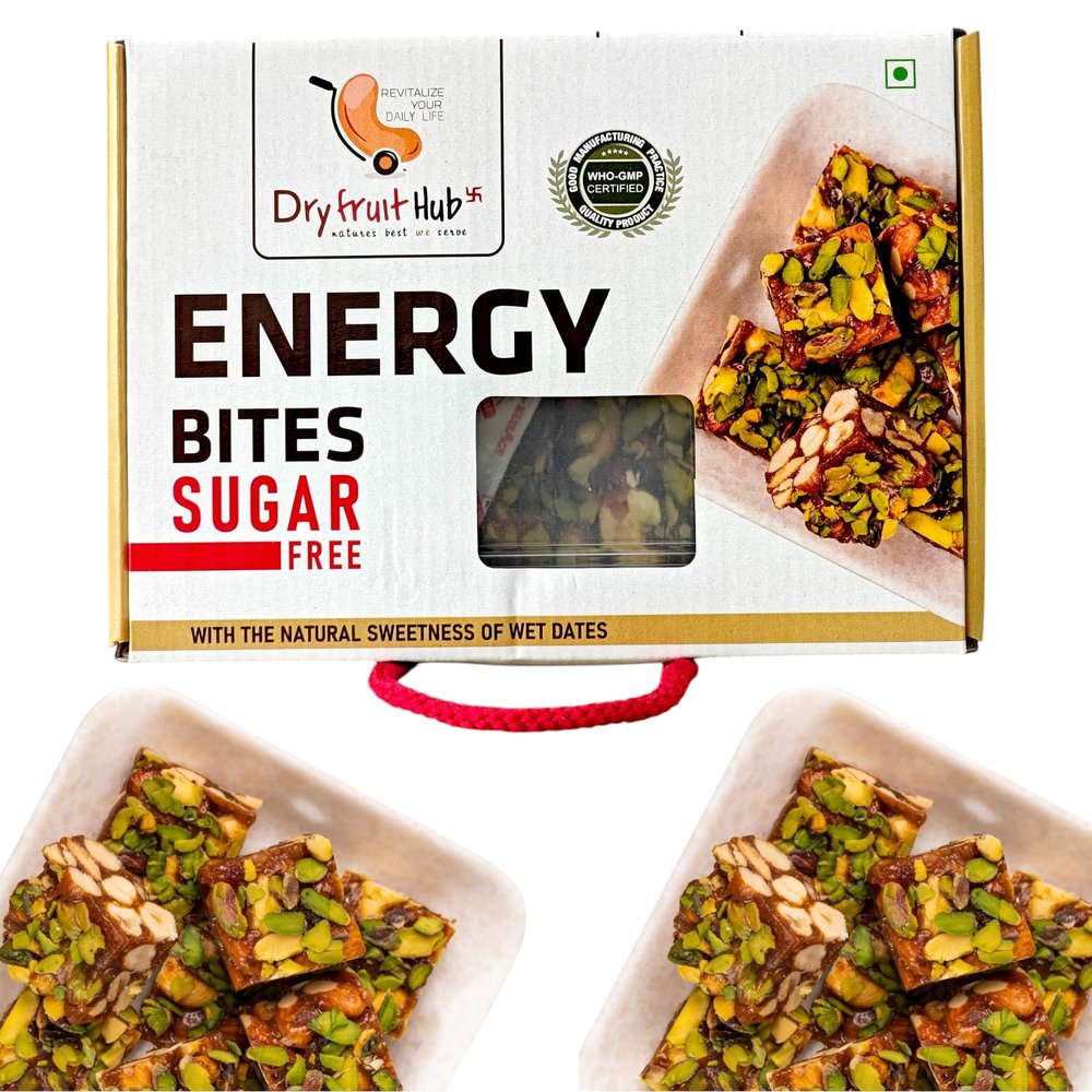 Dry Fruit Hub Dry Fruit Barfi Sugar Free 1Kg | Dry Fruit Chikki | Healthy Snacks With Goodness Of Kaju Badam Pista Dates And Pure Ghee | Dates Barfi | Indian Sweets Gift Pack | Energy Bites (1000grams)