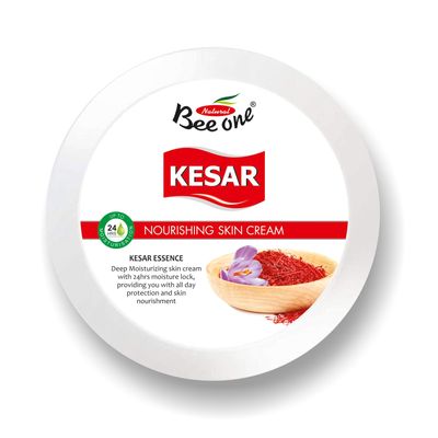 Bee One Kesar Massage Cream 800ml for Face & Body | Deep Nourishment and Instant Hydration | Suitable for all Skin Types