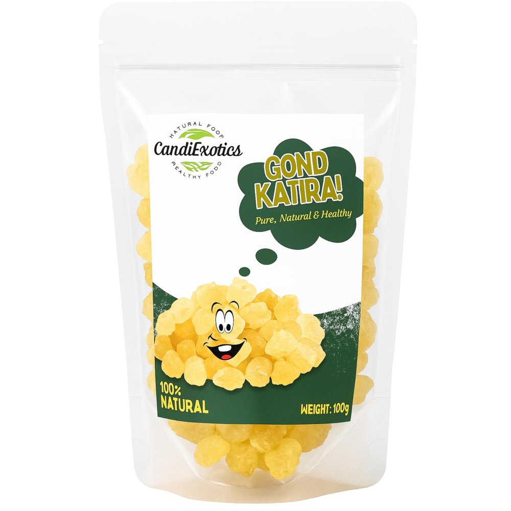 CandiExotics Gond Katira (Tragacanth Gum)  100g | Natural Cooling Herb for Sharbat & Ayurvedic Use | Pure & Unprocessed | Rich in Fiber | Plant-Based Superfood