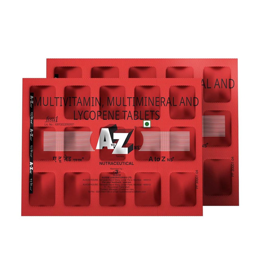 A to Z NS Daily Multivitamin Tablets Zinc & Vitamin C for Immunity, B-Complex & Essential Nutrients for Energy & Wellness, Doctor Recommended 60 Tablets