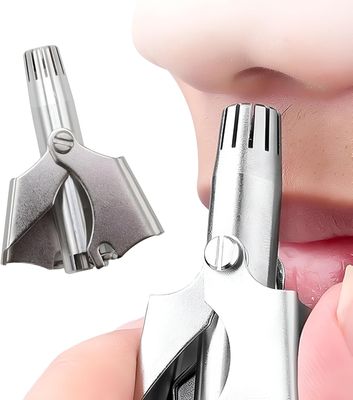 Dustex Manual Nose Hair Trimmer Painless Nose Hair Remover For Men Nasal Hair Trimmer For Women Easy to Use Nasal Hair Cutter NPortable Nasal Trimmer - Stainless Steel (01)
