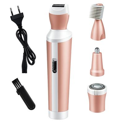 Concepta Hair Removal Machine 4 in 1 | Facial Shaver, Eyebrow Trimmer, Bikini Trimmer & Body Shaver | Hair Removal Machine for Women | Travel-Friendly Grooming Kit (Pink)