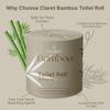 Claret Bamboo Toilet Roll 2-Ply | 300 Pulls | 10 x 10 cm | Ultra Soft Eco-Friendly Tissue | OBA-Free Natural Bamboo Pulp | Gentle & Septic Safe (Pack Of 6) view 3