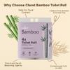 Claret Bamboo 3-Ply Toilet Roll (10 x 10 cm) | 200 Pulls Eco-Friendly | 4 Toilet Rolls in 1 Pack | OBA Free | Natural Bamboo Pulp (Pack Of 3 (12 Rolls)) view 3