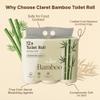 Claret Bamboo 3-Ply Toilet Roll (10 x 10 cm) | 160 Pulls Eco-Friendly | 12 Rolls in 1 Pack | OBA Free | Natural Bamboo Pulp (Pack Of 2 (24 Rolls)) view 3