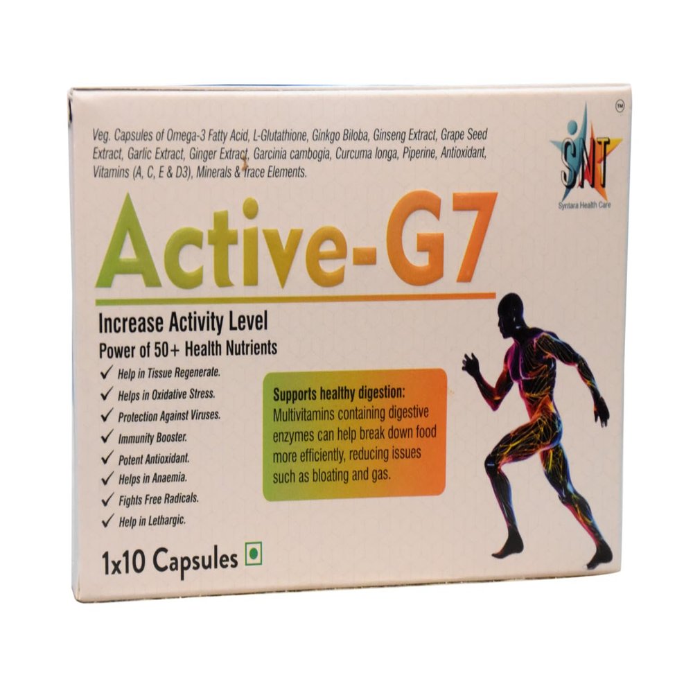 Active-G7 Multivitamin Multiminerals Antioxidants Capsule 50+Vitals Minerals Additional L-Glutatheon | 10 Capsules | Pack of 3