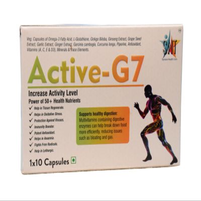 Active-G7 Multivitamin Multiminerals Antioxidants Capsule 50+Vitals Minerals Additional L-Glutatheon | 10 Capsules | Pack of 5