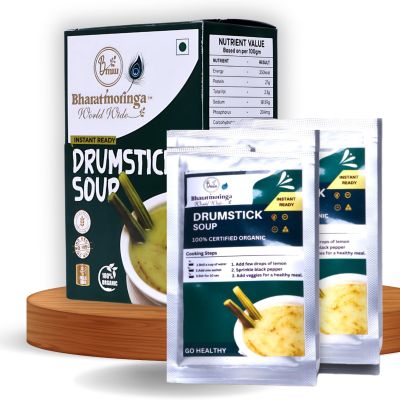 BHARAT MORINGA Drumstick Soup 10 Sachets | Instant Healthy Soup Mix Made with Natural Moringa | Rich in Nutrients and Immunity Boosting | Ideal for Daily Wellness and Nutrition