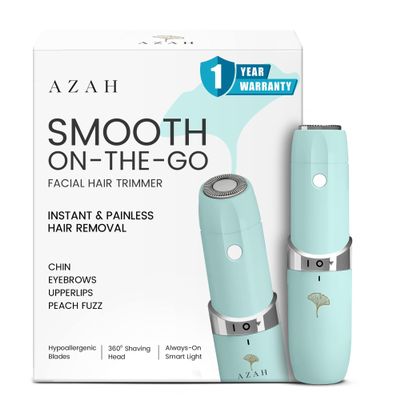 Azah Facial Hair Removal Machine | Electric Face Trimmer for Woman | Quick, Instant, Gentle & Painless Face Hair Remover for Women | Face, Upper Lips, Chin, Peach Fuzz and Eyebrow Trimmer