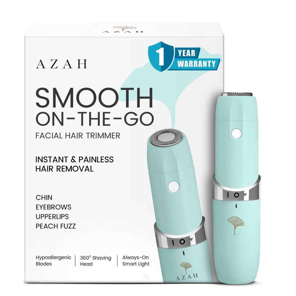 Azah Facial Hair Removal Machine | Electric Face Trimmer for Woman | Quick, Instant, Gentle & Painless Face Hair Remover for Women | Face, Upper Lips, Chin, Peach Fuzz and Eyebrow Trimmer