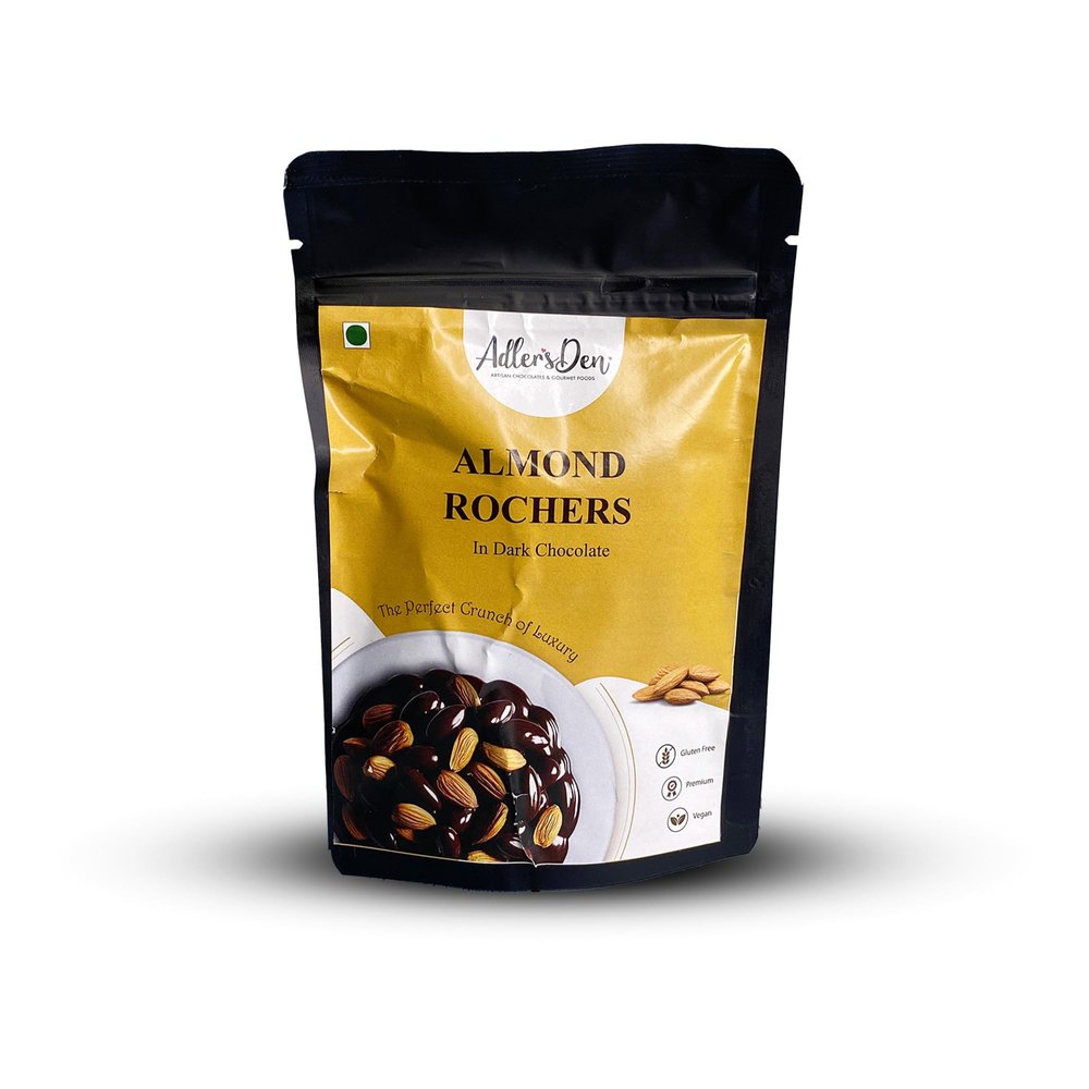 Gourmet Chocolate Almond Rochers by Adler's Den Handcrafted Belgian Chocolate with Crunchy Roasted Almonds | Perfect for Gifting & Snacking (Mini, Pouch)