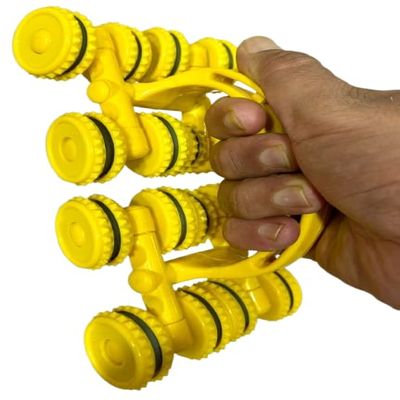16-Wheel Magnetic Body Massager, Yellow, Muscle Pain Relief Roller