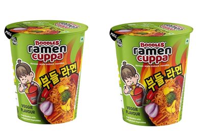 BOODLES Ramen Cuppa Noodles Vegie Flavour | Quick and Easy Snack Or Meal | Soft and Slurpy Texture with Rich Flavor (60 Gram Each_Pack of 2)