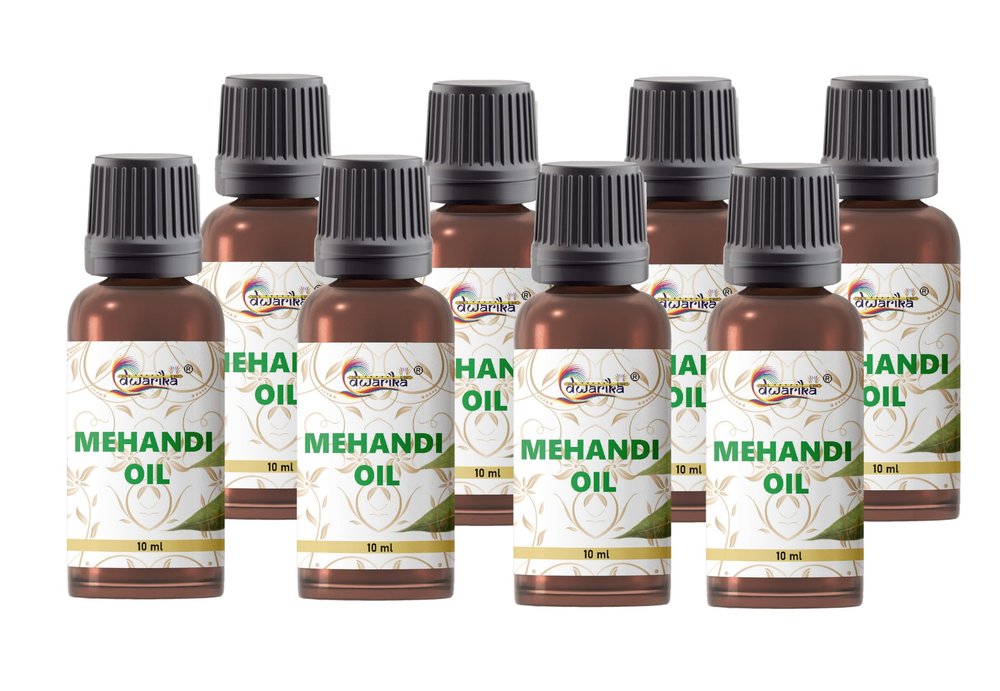 Dwarika, Pure Mehndi Nilgiri (Eucalyptus) Oil for Mehndi Cones | Mix Henna Mehendi Sadi Oil for Bridal & Cone Making | Natural Tea Tree Blend for Dark Color (Pack of 8)