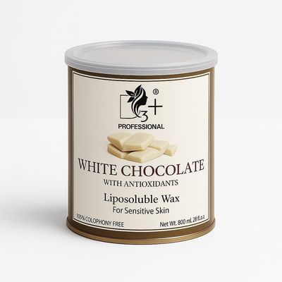 D3+ Blueberry Liposoluble Wax for Sensitive Skin with Moisturising Properties, 800 ml (Medium, White Chocolate)