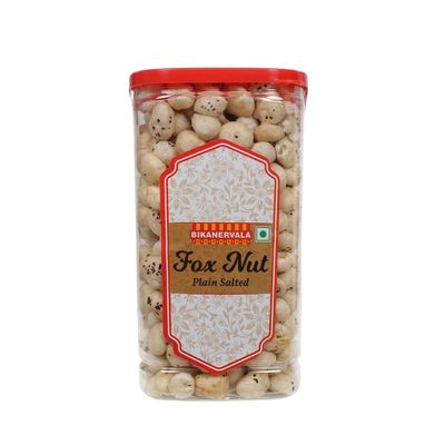 Bikanervala Fox Nut Plain Salted 80g Light & Crunchy Makhana Snack with Mild Salted Flavor | Healthy, Low-Calorie & 100% Natural Superfood | Gluten-Free, Protein-Rich & Vegan Dry Snack | Ideal Packed Namkeen for Gifting, Tea-Time, Office, Travel &