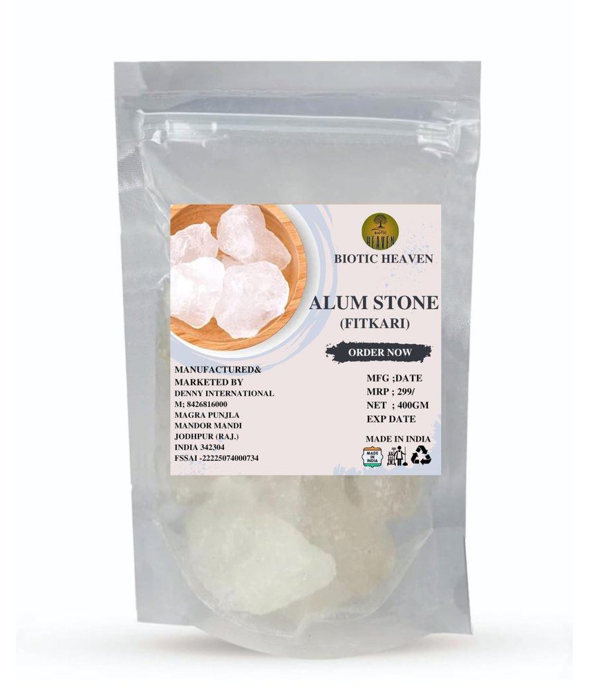 Biotic Heaven Natural Alum Stone (Phitkari), 400g, Multi-Purpose for Aftershave, Skin Care and Water Purification