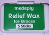 Medsply Dental Relief Wax for Braces, 5 Sticks, Orthodontic Comfort Aid view 1