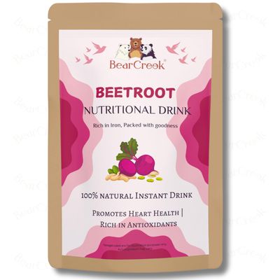 BearCreek Beetroot Malt Instant Nutritional Drink with Beetroots, Cashews, Almonds, Pistachios & Walnuts | Boost Stamina | No Preservatives | No White Sugar | Nutritional Drink for Kids & Adults. (450, Grams)