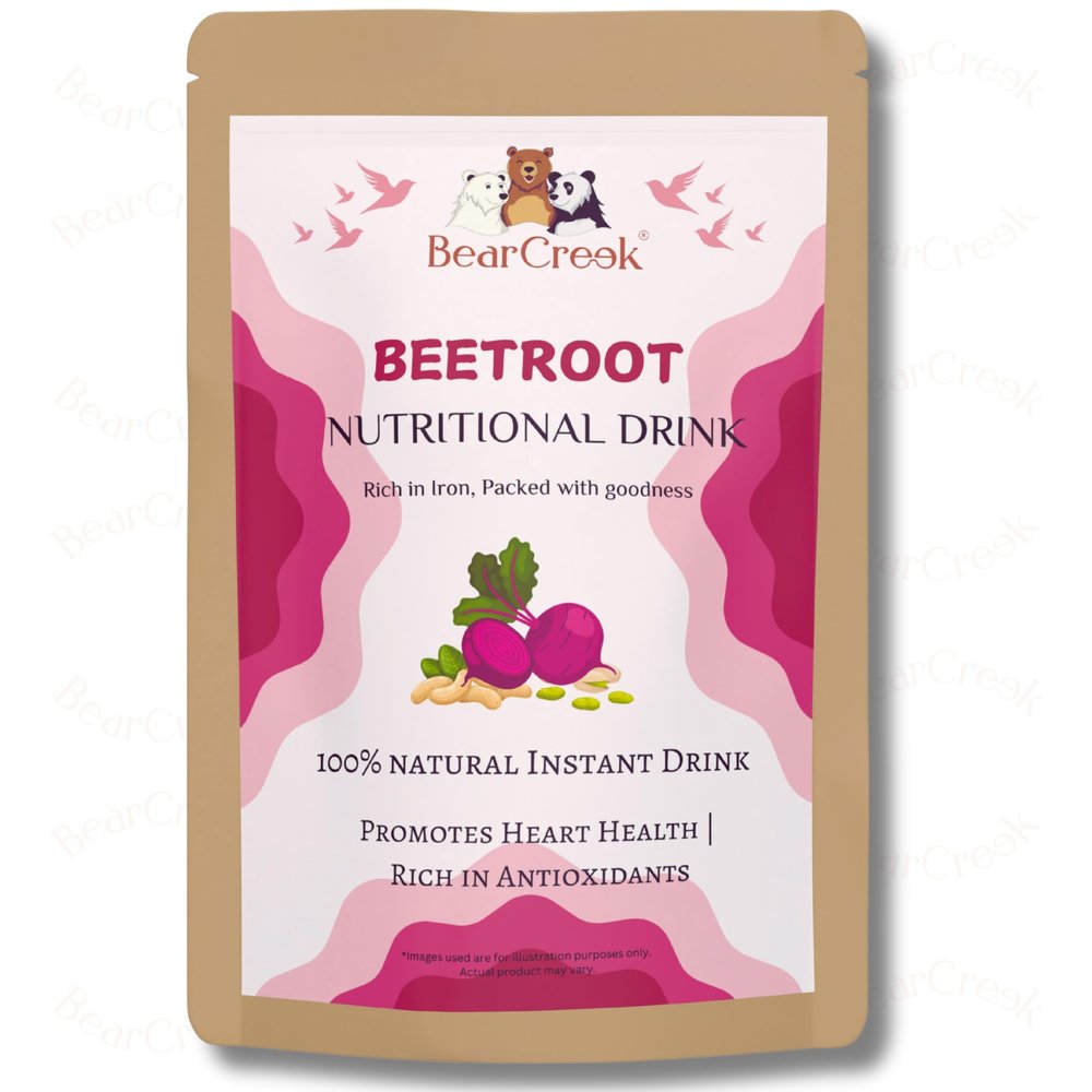 BearCreek Beetroot Malt  Instant Nutritional Drink with Beetroots, Cashews, Almonds, Pistachios & Walnuts | Boost Stamina | No Preservatives | No White Sugar | Nutritional Drink for Kids & Adults. (450, Grams)