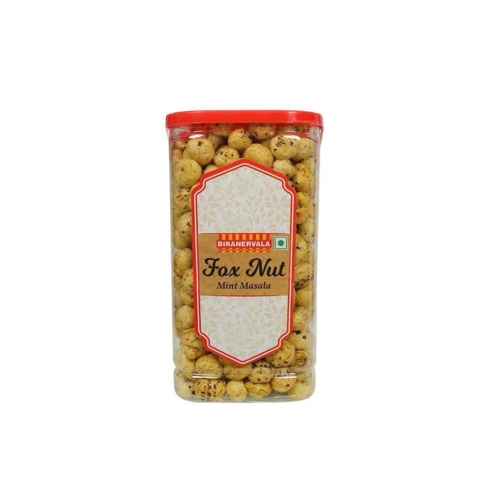 Bikanervala Fox Nut Mint Masala 80g Refreshing & Spicy Roasted Makhana Snack | Light, Crunchy & Healthy Indian Namkeen | 100% Natural, Gluten-Free, Protein-Rich & Vegan Superfood | Ideal Packed Snack for Gifting, Tea-Time, Travel & Daily Munching