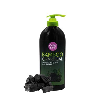 CATHYDOLL | Bamboo Charcoal Oil Control Body Bath Gel | Anti-Acne Shower Gel with Tea Tree Oil & Salicylic | Detoxifying, Oil-Balancing Formula for Face & Body (500ml)