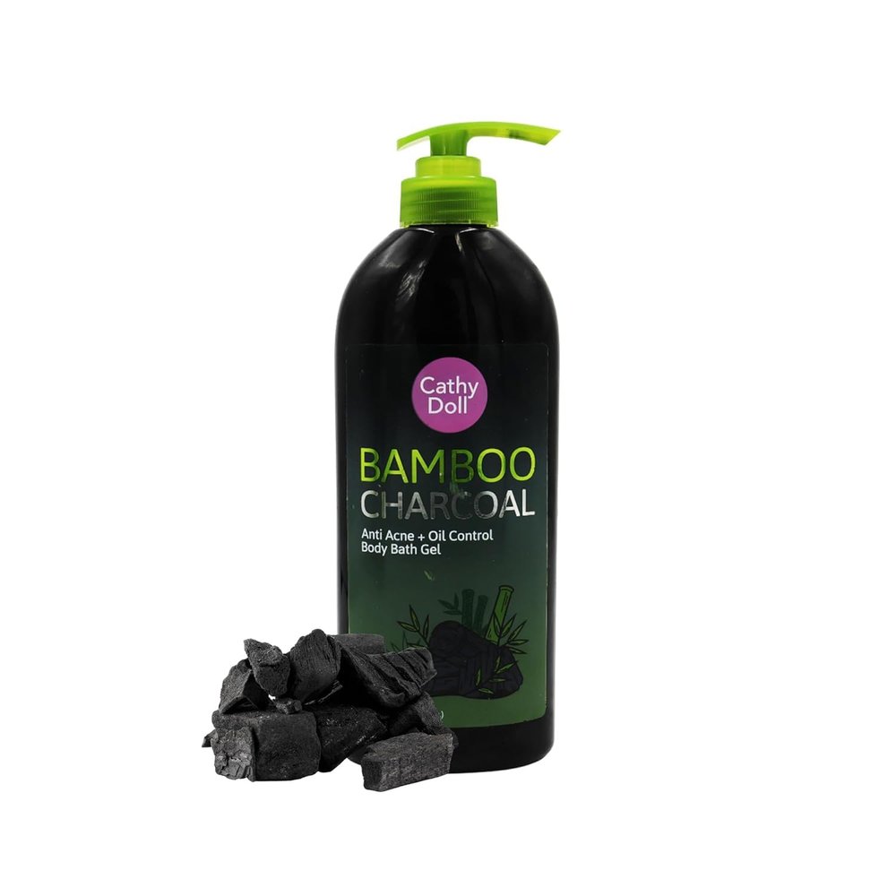 CATHYDOLL | Bamboo Charcoal Oil Control Body Bath Gel | Anti-Acne Shower Gel with Tea Tree Oil & Salicylic | Detoxifying, Oil-Balancing Formula for Face & Body (500ml)