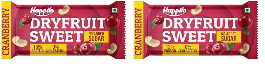 Happilo Cranberry Cashews Healthy Dry Fruit Bar 35g, Healthy Snack, High in Protein Nuts, No Added Sugar (Pack of 2)
