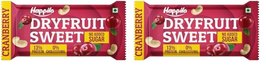 Happilo Cranberry Cashews Healthy Dry Fruit Bar 35g, Healthy Snack, High in Protein Nuts, No Added Sugar (Pack of 2)