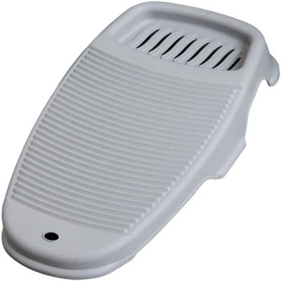 F4FIVE Washboard Scrubber with Soap Holder 43x21 cm Grey | Hand Wash Board | Anti-Slip Polypropylene Laundry Pad