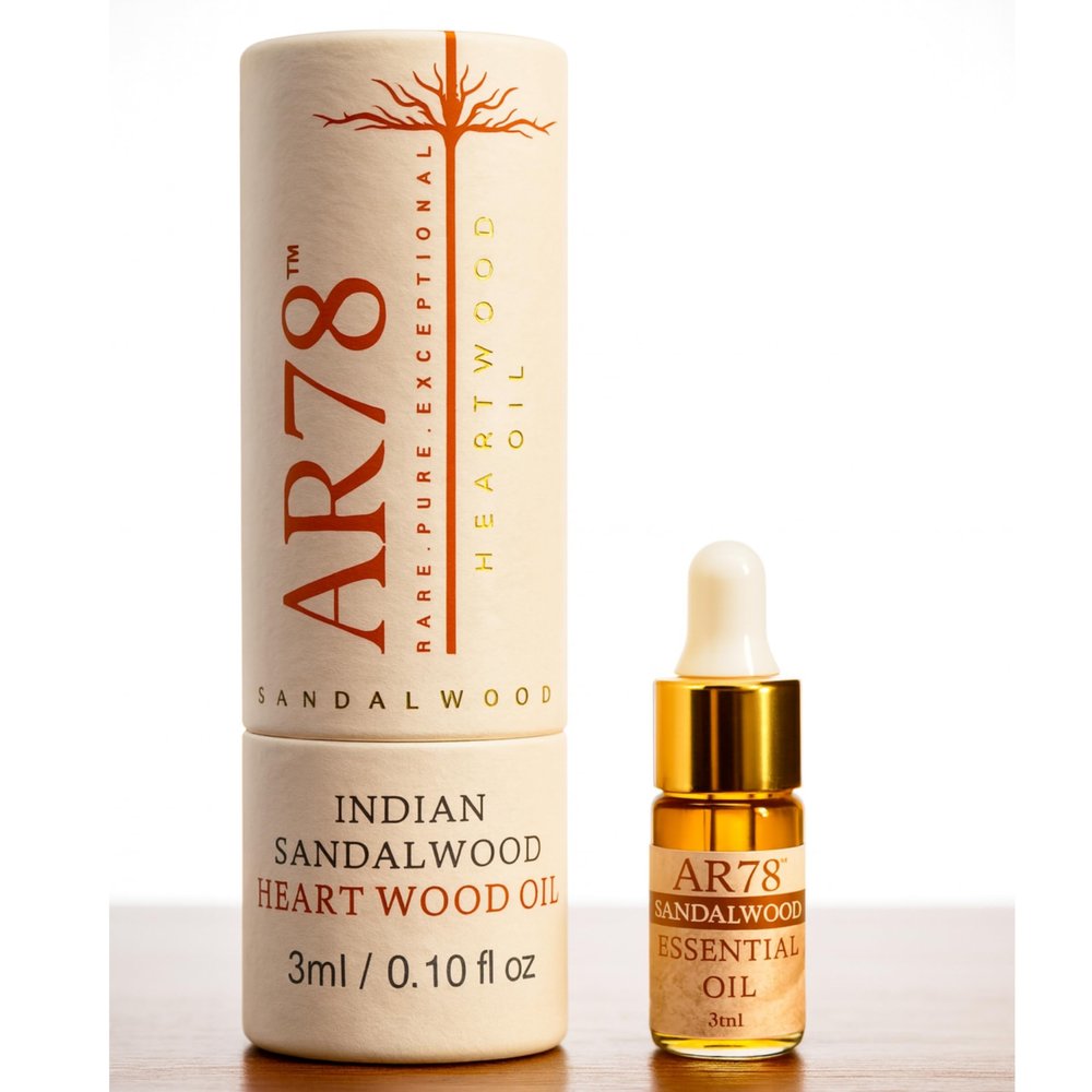 AR78 Pure Indian Sandalwood Oil  100% Pure, Natural & Original Essential Oil | Premium Aromatic Skincare Sandalwood Oil from India  3ml (Pack of 1)