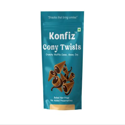 Konfiz Cony Twists Ready-to-Snack Chocolate-Filled Wafer Rolls | Crunchy & Delicious Treat for Kids & Adults | Perfect for Gifting, Parties & Anytime Cravings | 200g Pack (Pack of 1, Classic Choco)