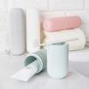 BLUEJELI Capsule Shape Travel Toothbrush Case Holder Portable Toothbrush Storage Plastic Toothbrush Storage Holder (Pink-Blue, Pack of 2) view 4