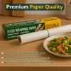 DOUBLE DIAMOND Food Wrapping Paper - 25m Roll - Grease Proof & Non-Stick - Ideal for Sandwiches, Burgers & Oily Foods - Microwave Safe - Food Grade Material view 2