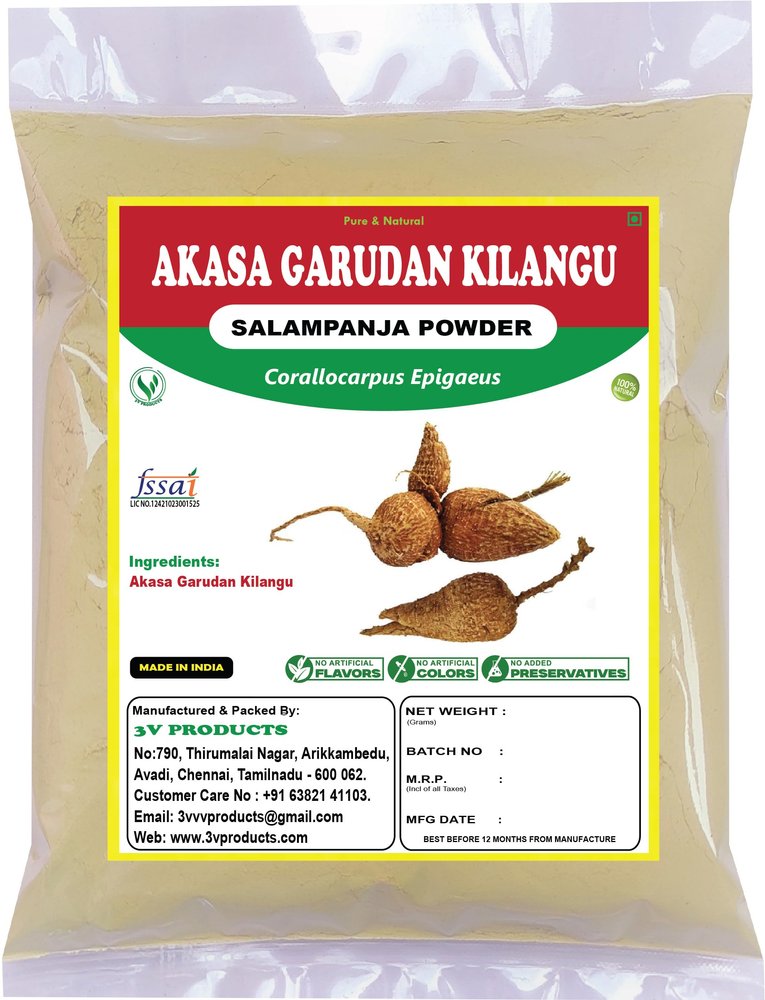 3V PRODUCTS Akasa Garudan Kilangu Powder 50 Gm | Corallocarpus Epigaeus