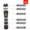 ATTRO Plastic Spider Shaker Bottle with Storage 300ml Protein Mixer Bottle with Compartment for Supplements, BPA-Free, Leakproof Gym Shaker Cup, Ideal for Workout, Gym, Travel Black view 4