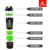 ATTRO Plastic Spider Shaker Bottle with Storage 300ml Protein Mixer Bottle with Compartment for Supplements, BPA-Free, Leakproof Gym Shaker Cup, Ideal for Workout, Gym, Travel Green view 4