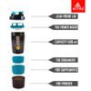 ATTRO Plastic Spider Shaker Bottle with Storage 300ml Protein Mixer Bottle with Compartment for Supplements, BPA-Free, Leakproof Gym Shaker Cup, Ideal for Workout, Gym, Travel Blue view 4