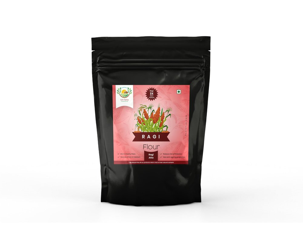 5chtatva 1kg Ragi Atta | Gluten-Free Finger Millet Flour | High Fibre & Protein | Soft Rotis | Nachni/Kelvaragu Atta