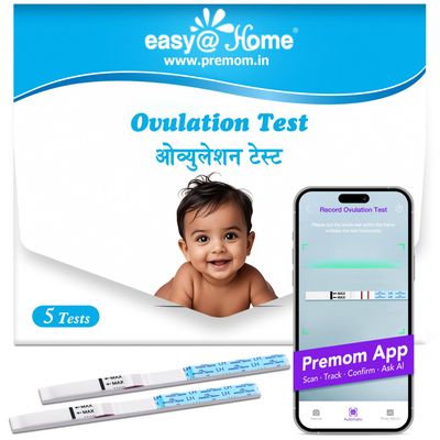 Easy@Home Ovulation Test Strips: 5 Pack LH Kit for Women to Track Fertility - Get Precise LH Detection in 5 Mins - Simple Home Testing with Ovulation Predictor Premom App Support