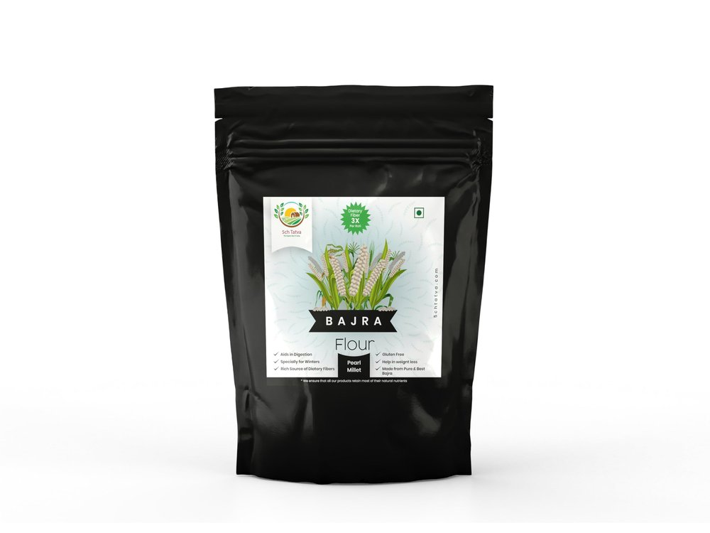 5chtatva 1 Kg Bajra Atta | Gluten-Free Bajra Flour | High Fibre & Protein | Stone-Ground Bajra Corn Atta | Slow Ground for Soft Rotis | No Preservatives