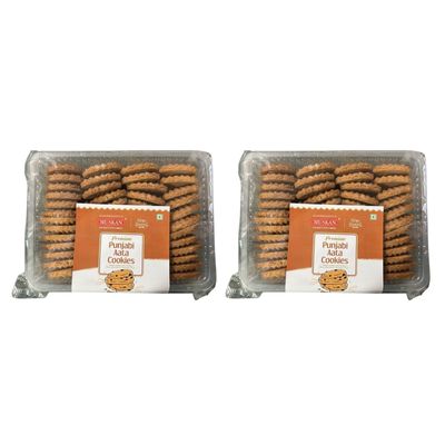 MUSKAN Punjabi Atta Cookies Traditional Whole Wheat Biscuits | Crispy, Fresh & Authentic Indian Snack | 500gm | Pack Of - 2