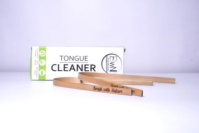Brush With Nature Bamboo Tongue Cleaner Eco-Friendly Oral Care Tool with Ergonomic Grip Pack of 2