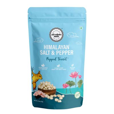 Absolute Nuts - Roasted & Flavoured Makhana | Himalayan Salt & Pepper Makhana | 60g | Foxnuts | Gluten-Free | Vegan | Healthy Snack| Puffed Snack | Roasted in Olive Oil | Rich in Protein & Fiber