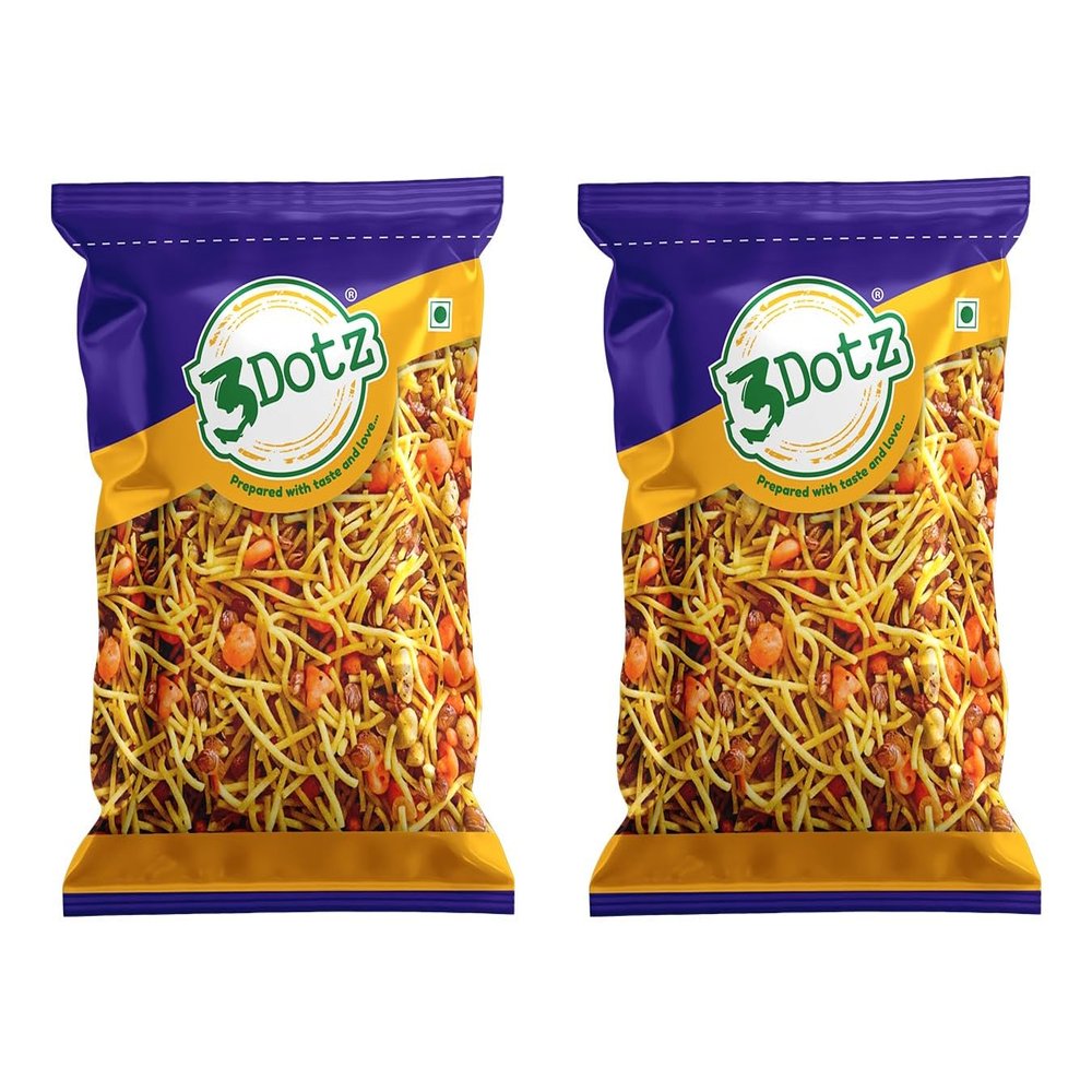 3Dotz Bombay Mixture | Traditional South Indian Snack | Crispy & Spicy Namkeen for Tea-Time or Festive Treats | Ready to Eat | 170 g (Pack of 2)